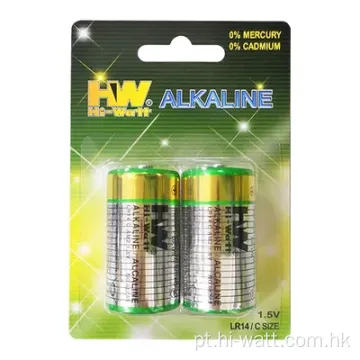 Bateria alcalina HW LR14 C tamanho 1,5V